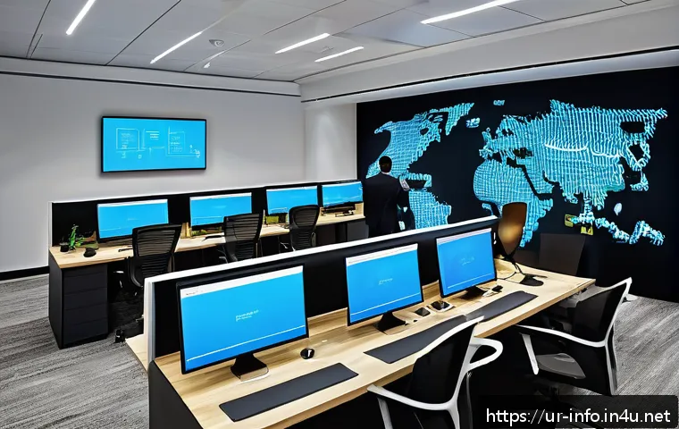 정보처리 필기 시험에서 자주 나오는 문제 유형 - A detailed digital illustration of a modern office environment in Pakistan, showing IT professionals...