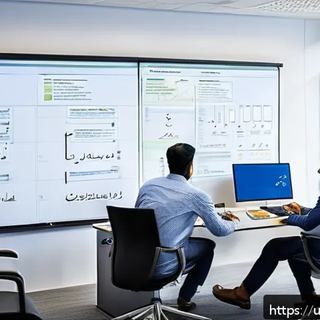 정보처리기사와 데이터베이스 설계 실무 적용 - A detailed, professional office environment showing a team of diverse Pakistani IT professionals col...
