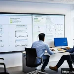 Home 19 정보처리기사와 데이터베이스 설계 실무 적용 - A detailed, professional office environment showing a team of diverse Pakistani IT professionals col...