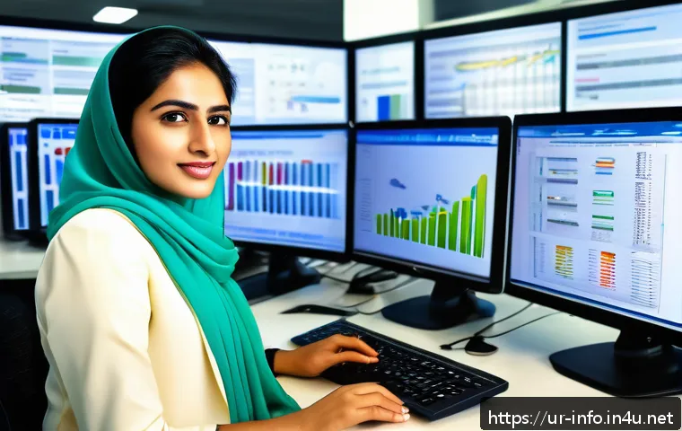 정보처리 자격증과 관련된 IT 업계 최신 동향 - A modern office environment in Pakistan with a young professional woman wearing smart casual attire ...