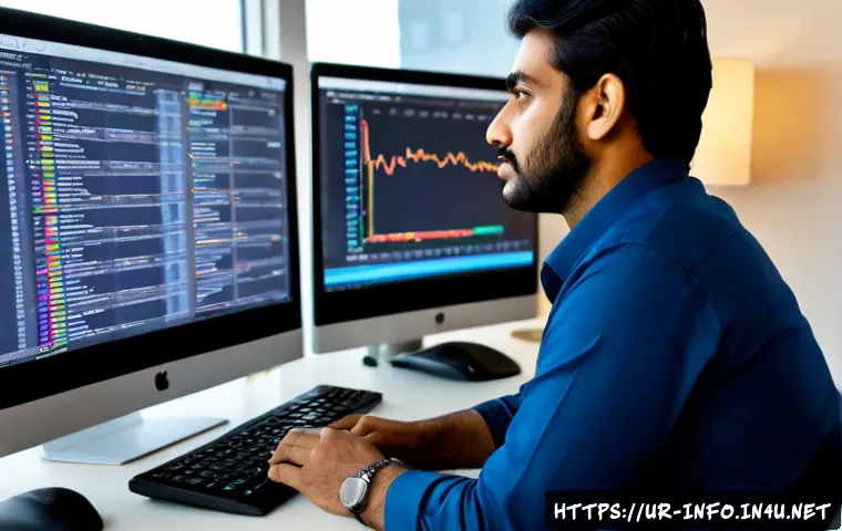 정보처리 실무에서 활용되는 SQL 실무 팁 - Photorealistic Pakistani data analyst in a modern Karachi office, carefully comparing two large moni...