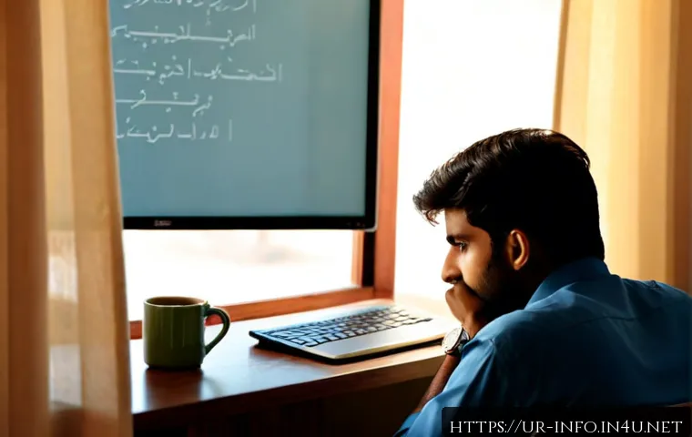 Home 17 정보처리 실기 시험 후 느낀 교훈과 팁 - Photorealistic Pakistani university student reflecting after a computer practical exam, seated at a ...